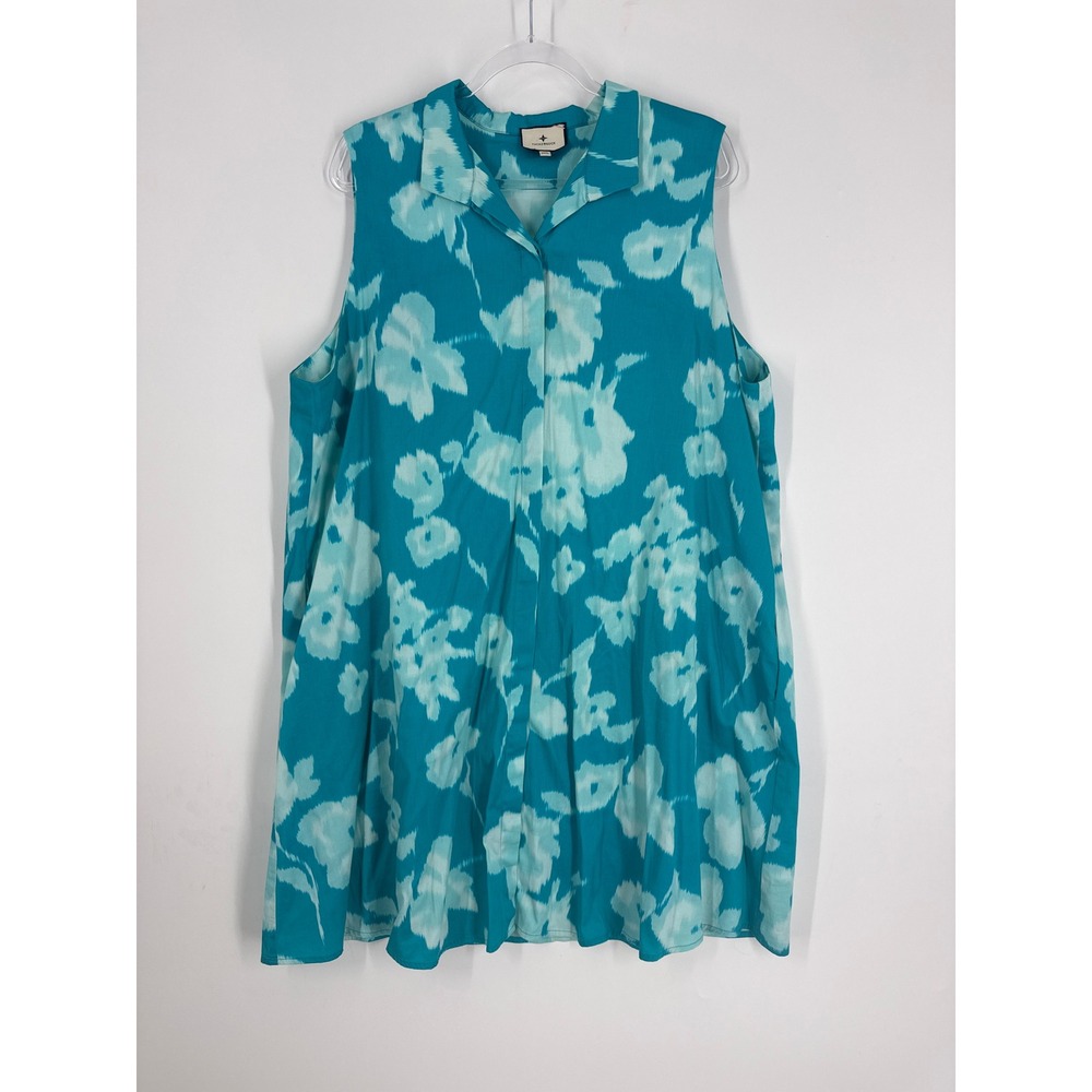 Tuckernuck Floral Ikat Sleeveless Tunic Dress XXL Feminine Girl Resort Preppy